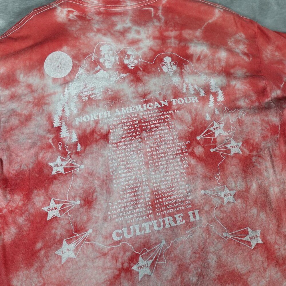 Migos Culture II Tour 2018 T Shirt Mens L Slim Fit Tie Dye